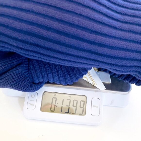 Tuckernuck Sail to Sable Ribbed Navy Blue Ruffle Sweater, Size Small - Picture 6 of 6